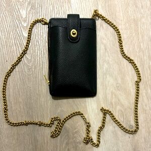 Coach phone wallet cards purse black